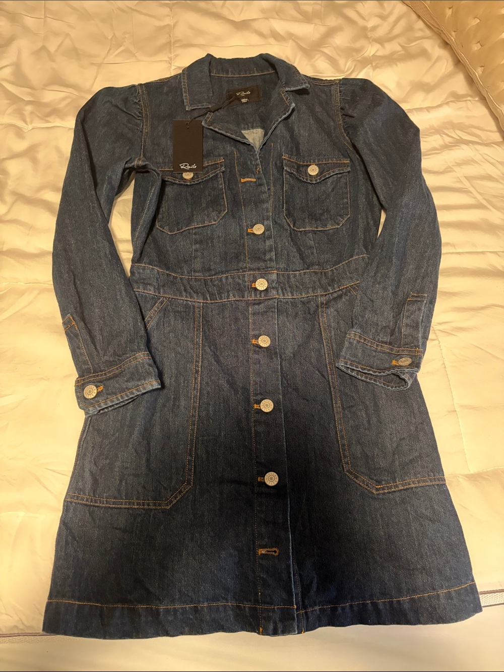 Rails Dark Blue Denim Button-Front Jacket Dress - XS NWT - Picture 1 of 6